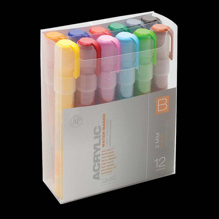 Montana Acrylic Marker Set B - 12 Fine (2mm)